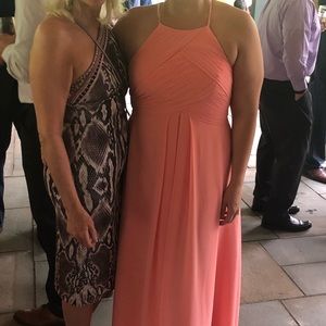 Coral bridesmaid’s dress